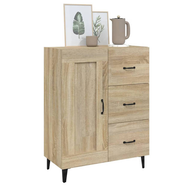 vidaXL Dressoir 69,5x34x90 cm bewerkt hout sonoma eikenkleurig