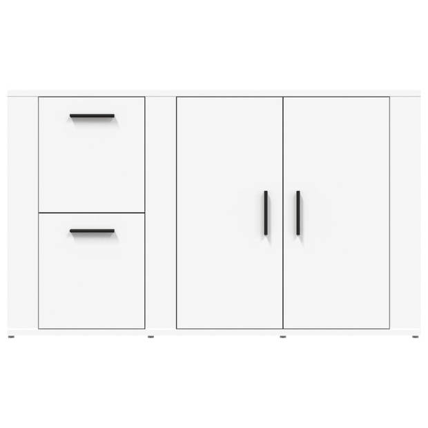 The Living Store Dressoir - Bijzetkast - 100 x 33 x 59.5 cm - Bewerkt Hout - Wit