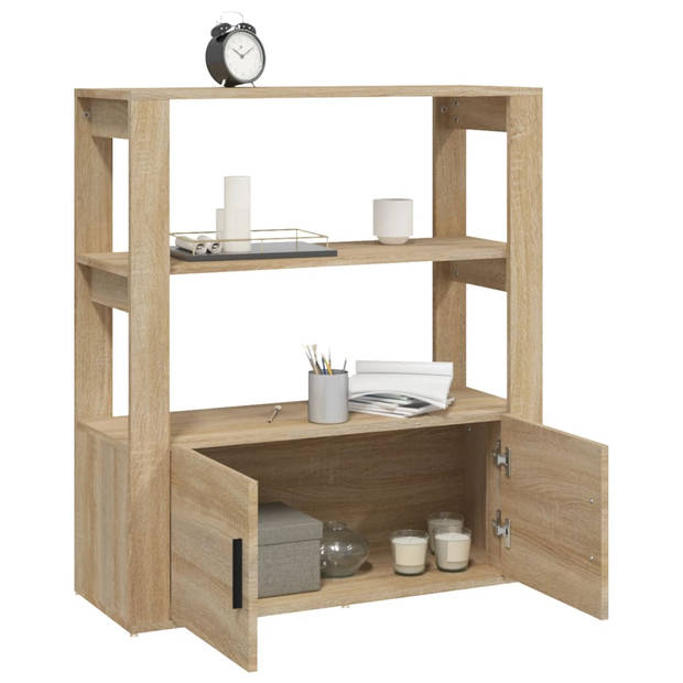 The Living Store Dressoir Boekenkast - Eiken - 80 x 30 x 90 cm