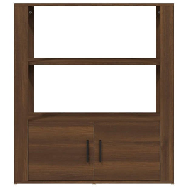 The Living Store Dressoir 80x30x90 cm bewerkt hout bruineikenkleurig - Keukenkast