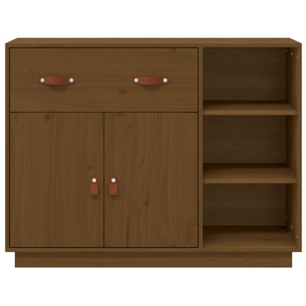 The Living Store Houten Dressoir - Massief Grenenhout - 98.5 x 40 x 75 cm - Honingbruin