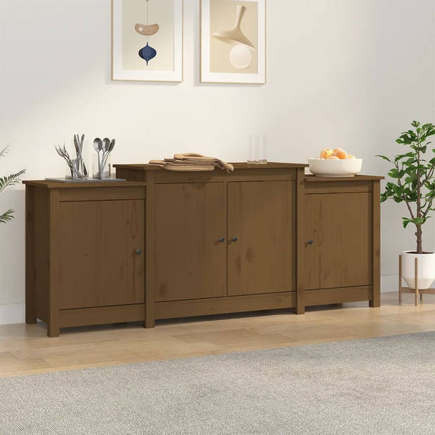 The Living Store Dressoir Grenenhout - 164 x 37 x 68 cm - Honingbruin