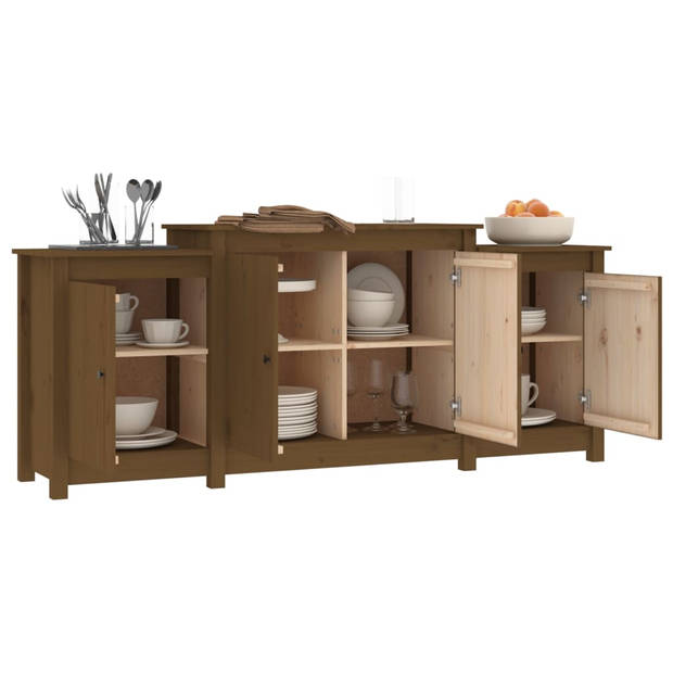 The Living Store Dressoir Grenenhout - 164 x 37 x 68 cm - Honingbruin