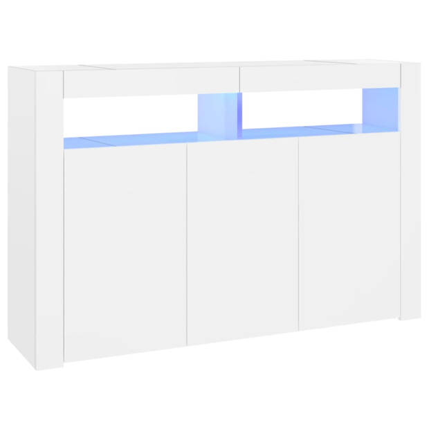 vidaXL Dressoir met LED-verlichting 115,5x30x75 cm wit