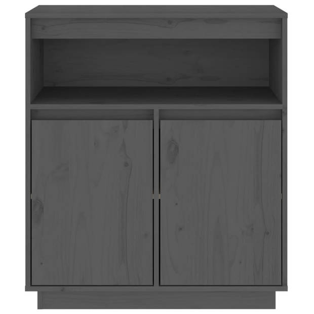 The Living Store Klassiek Dressoir - Grijs - 70 x 34 x 80 cm - Massief grenenhout