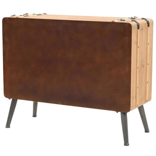 The Living Store Retro Houten Ladekast - 91 x 35 x 73 cm - Met 6 lades - Massief vurenhout