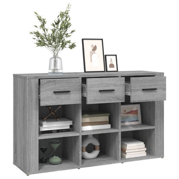 The Living Store Dressoir Klassiek - Bijzetkast - 100 x 30 x 59.5 cm - Grijs Sonoma Eiken