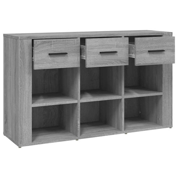 vidaXL Dressoir 100x30x59,5 cm bewerkt hout grijs sonoma eikenkleurig