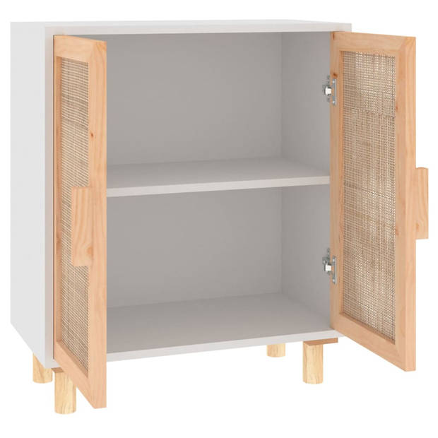 The Living Store Dressoir - Praktisch - Bewerkt Hout - 60 x 30 x 70 cm - Met Rattan Deur