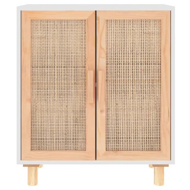 The Living Store Dressoir - Praktisch - Bewerkt Hout - 60 x 30 x 70 cm - Met Rattan Deur