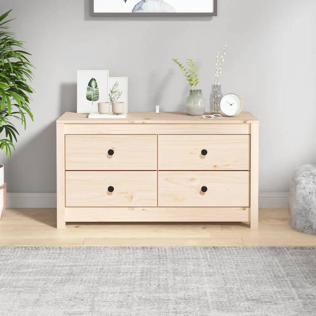 The Living Store Massief grenenhouten dressoir - 100 x 40 x 54 cm - Ruime opbergruimte