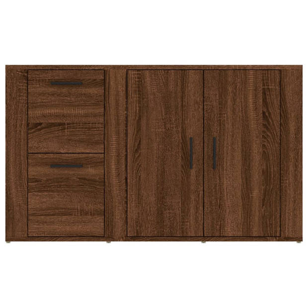 vidaXL Dressoir 100x33x59,5 cm bewerkt hout bruin eikenkleur