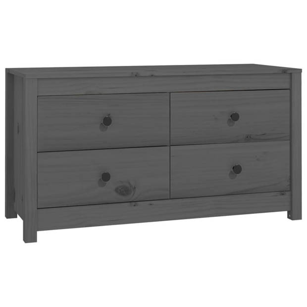 vidaXL Dressoir 100x40x54 cm massief grenenhout grijs