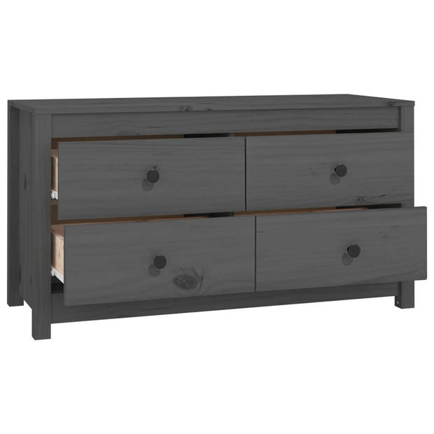 The Living Store Grenen Dressoir - Grijs - 100 x 40 x 54 cm - Met opbergruimte