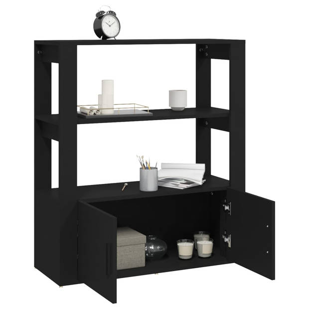 The Living Store Dressoir Zwart - Bijzetkast - 80 x 30 x 90 cm - Stevig materiaal