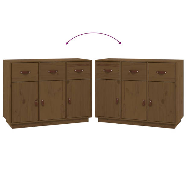 The Living Store Dressoir - Honingbruin - 100 x 40 x 75 cm - Massief grenenhout