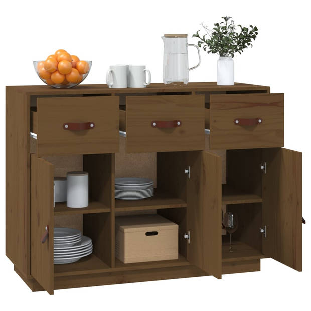 The Living Store Dressoir - Honingbruin - 100 x 40 x 75 cm - Massief grenenhout