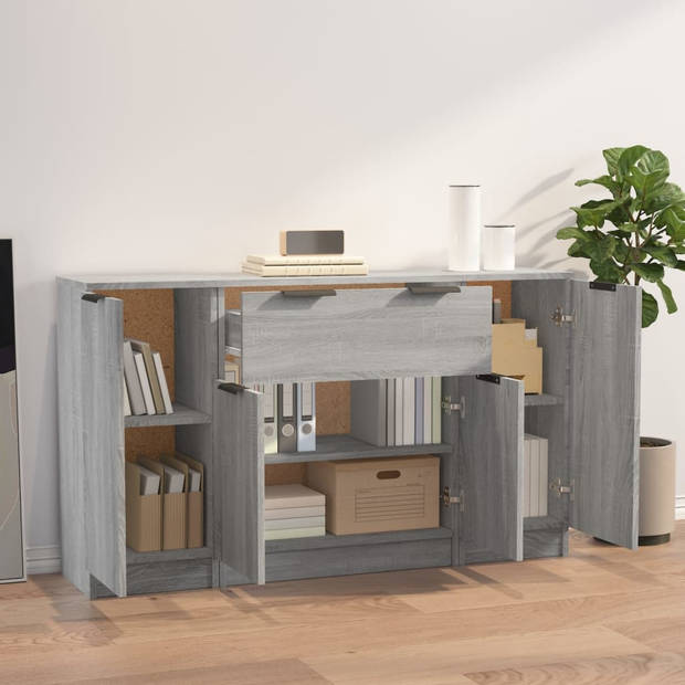 The Living Store Dressoir - Grijs Sonoma Eiken - 30 x 30 x 70 cm - Met deur