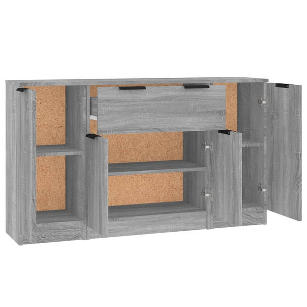 The Living Store Dressoir - Grijs Sonoma Eiken - 30 x 30 x 70 cm - Met deur