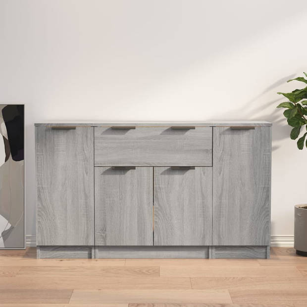 The Living Store Dressoir - Grijs Sonoma Eiken - 30 x 30 x 70 cm - Met deur