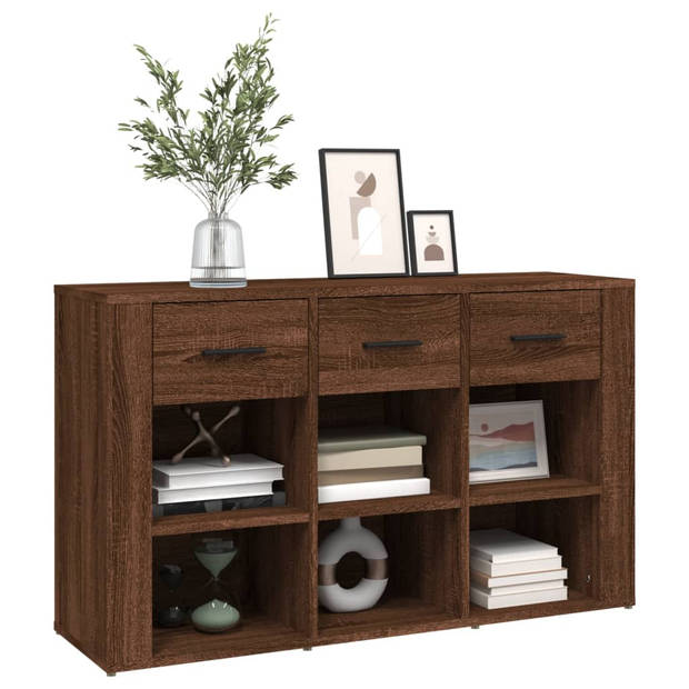 The Living Store Dressoir Bruineiken 100 x 30 x 59.5 cm - Tijdloos - Stevig - Voldoende opbergruimte