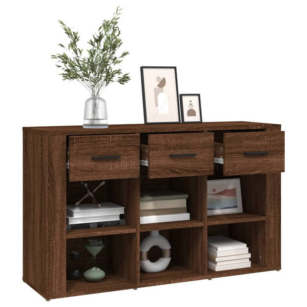 The Living Store Dressoir Bruineiken 100 x 30 x 59.5 cm - Tijdloos - Stevig - Voldoende opbergruimte