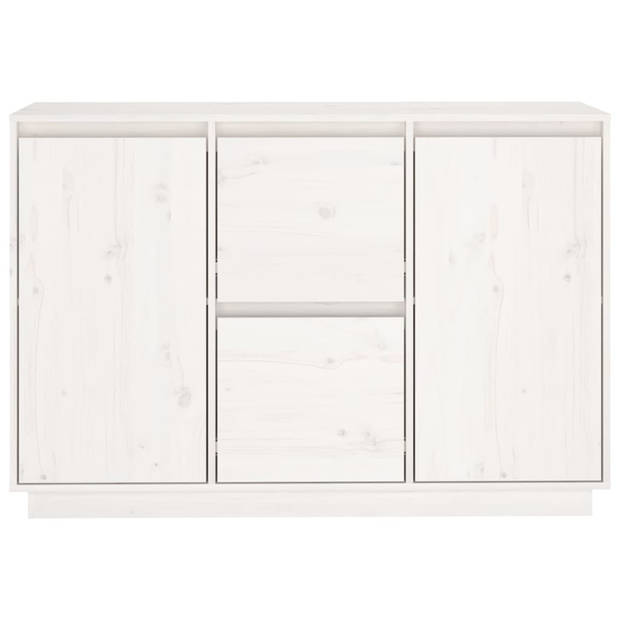 The Living Store Dressoir Grenenhout - Bijzetkast - 111 x 34 x 75 cm - Wit