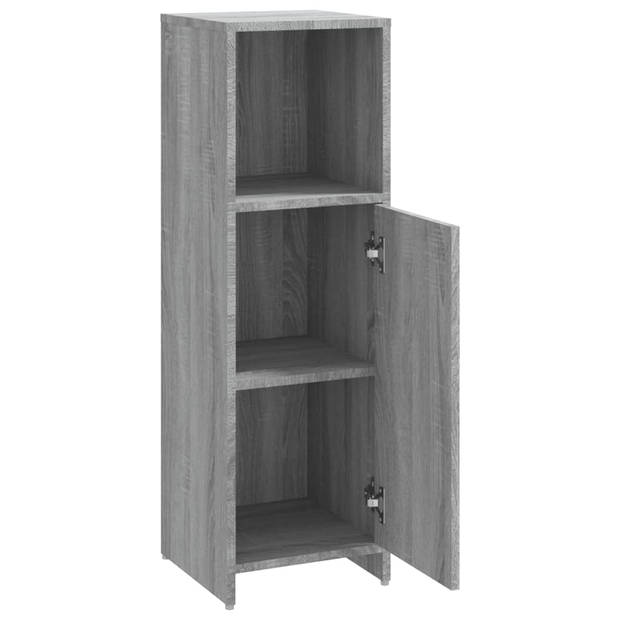 vidaXL Badkamerkast 30x30x95 cm bewerkt hout grijs sonoma eikenkleurig