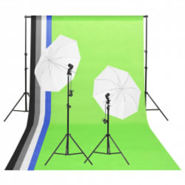 vidaXL Fotostudioset met verlichtingsset, achtergrond en reflector