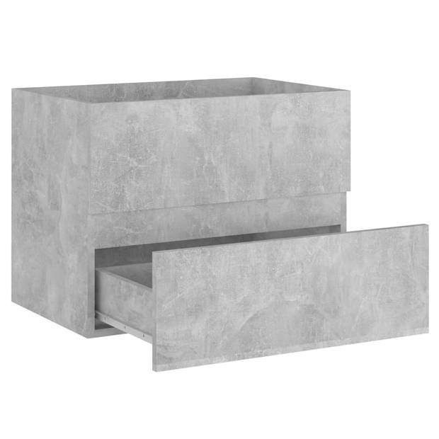 vidaXL Wastafelkast met ingebouwde wastafel bewerkt hout betongrijs