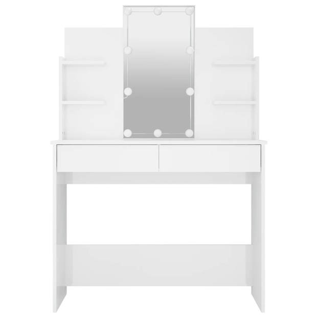 vidaXL Kaptafel met LED-verlichting 96x40x142 cm hoogglans wit