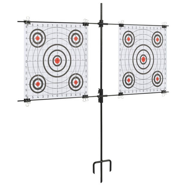 vidaXL Targetkaartstandaard met schietkaarten 78x76 cm staal