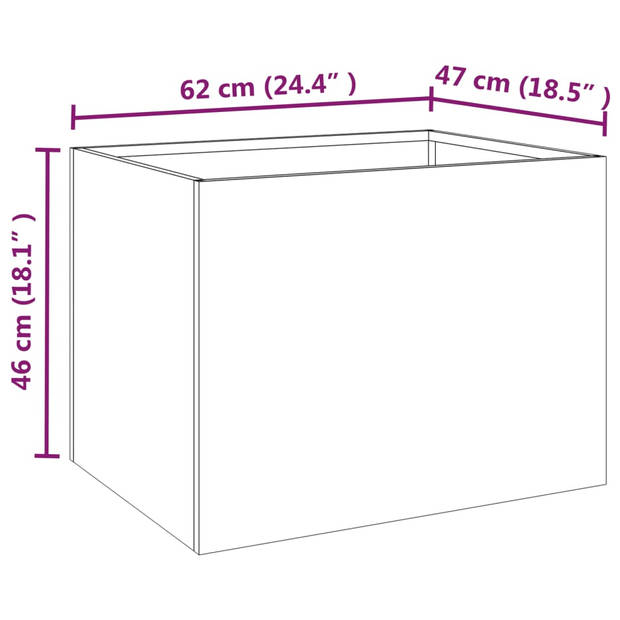 vidaXL Plantenbak 62x47x46 cm cortenstaal