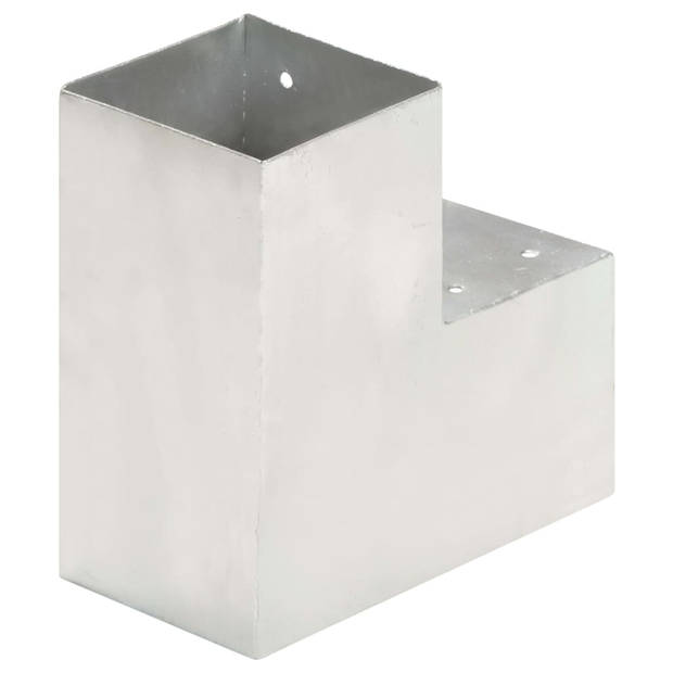 vidaXL Paalverbindingen 4 st L-vorm 101x101 mm gegalvaniseerd metaal