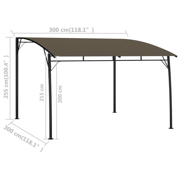 vidaXL Zonneluifel 3x3x2,55 m taupe