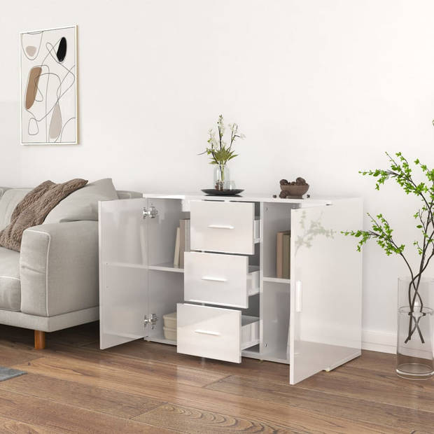 The Living Store Dressoir Wit - - Kasten - 91x29.5x65 cm (LxBxH)