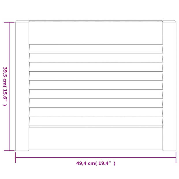 vidaXL Kastdeuren met lamellen 4 st 39,5x49,4 cm grenenhout wit