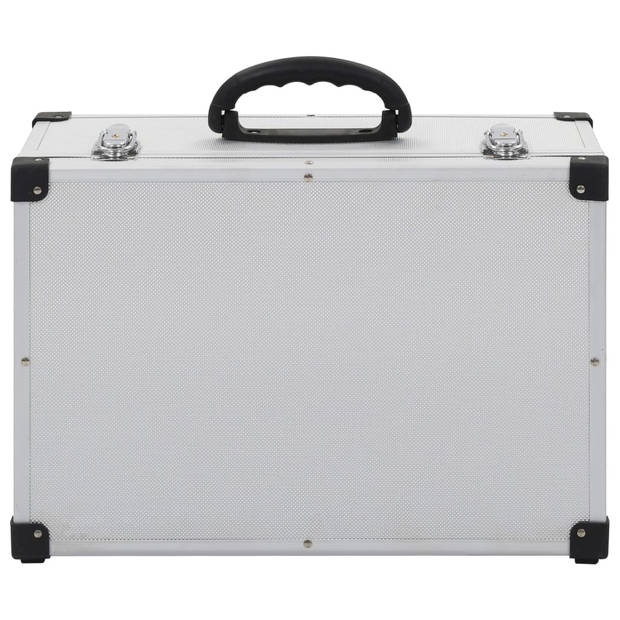 vidaXL Cd-koffer voor 60 cd's aluminium ABS zilverkleurig