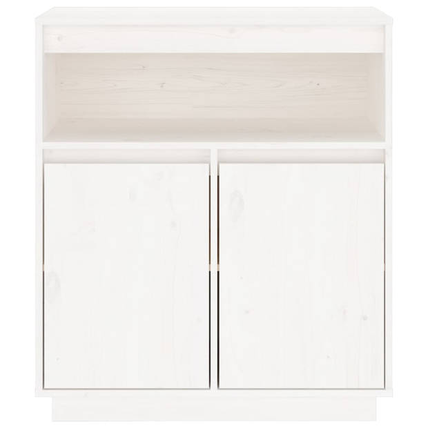 The Living Store Dressoir - Grenenhout - Wit - 70 x 34 x 80 cm - Rustieke uitstraling