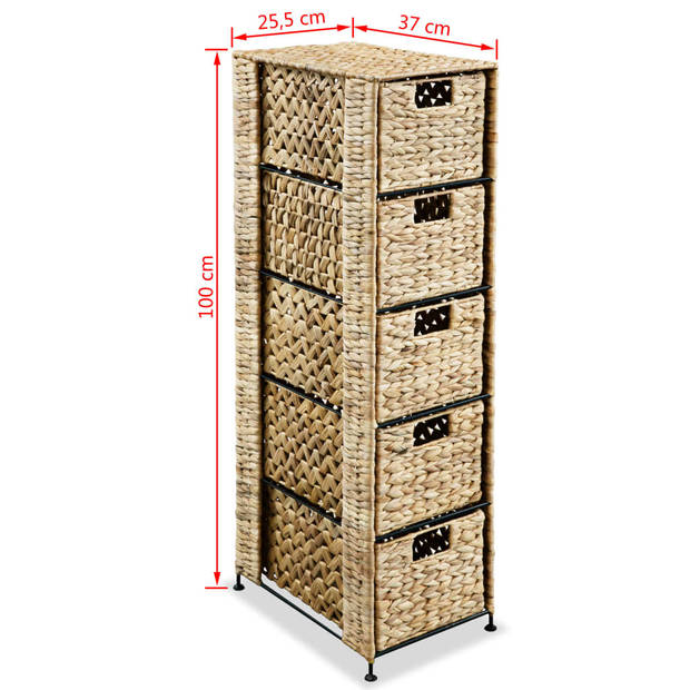 The Living Store Ladekast - 5 manden - 25.5 x 37 x 100 cm - Bruin