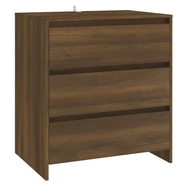 The Living Store Opbergkasten - Bruineiken - Dressoir Met Deuren (70x40x75 cm) en Met Lades (70x41x75 cm)