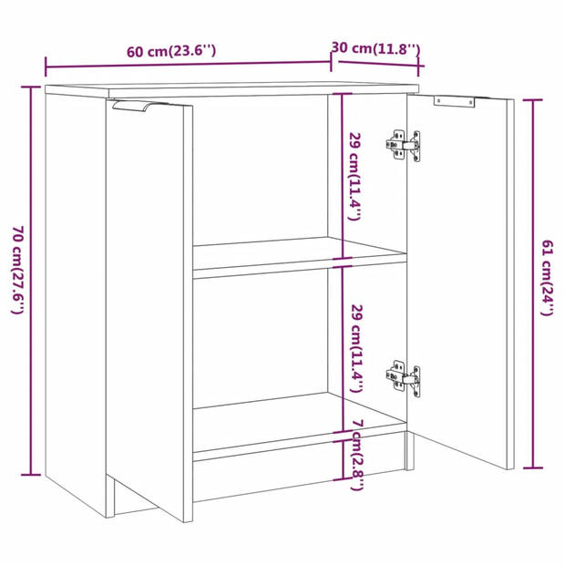 vidaXL 3-delige Dressoirs bewerkt hout betongrijs