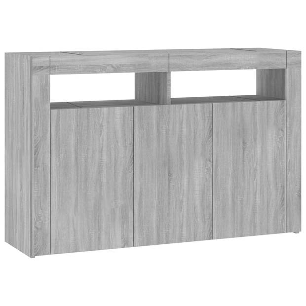 vidaXL Dressoir met LED-verlichting 115,5x30x75 cm grijs sonoma eiken