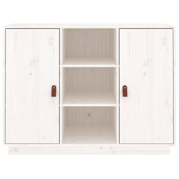 VidalXL Dressoir - Grenenhout - Wit - 100 x 40 x 75 cm - Met opbergruimte