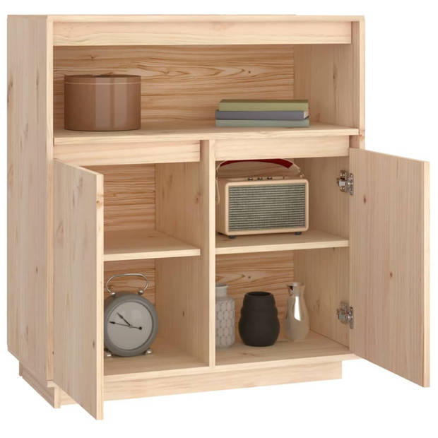 The Living Store Dressoir Grenenhout - Bijzetkast - 70 x 34 x 80 cm - Natuurlijk karakter