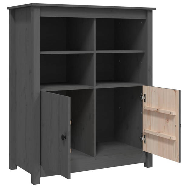 The Living Store Dressoir Landelijke Stijl - 83 x 41.5 x 100 cm - Massief Grenenhout - Grijs