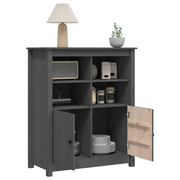 The Living Store Dressoir Landelijke Stijl - 83 x 41.5 x 100 cm - Massief Grenenhout - Grijs