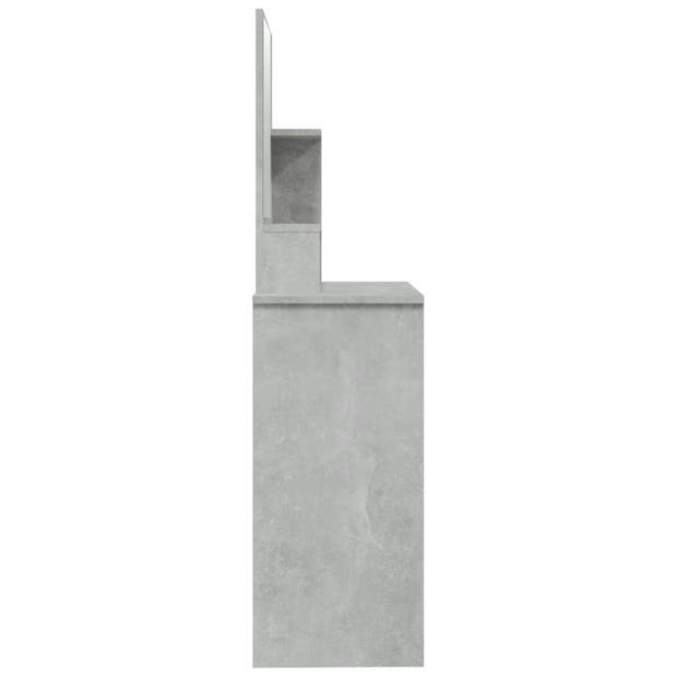 vidaXL Kaptafel met spiegel 86,5x35x136 cm betongrijs