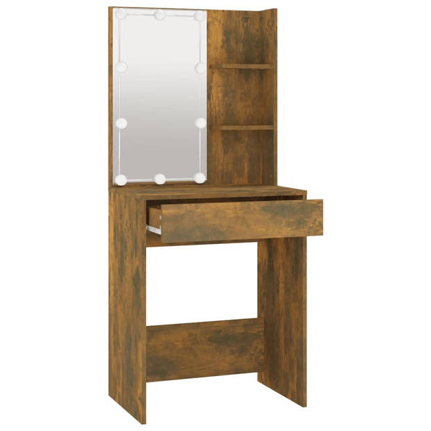 The Living Store Kaptafel - Make-uptafel - Gerookt eiken - 60 x 40 x 140 cm