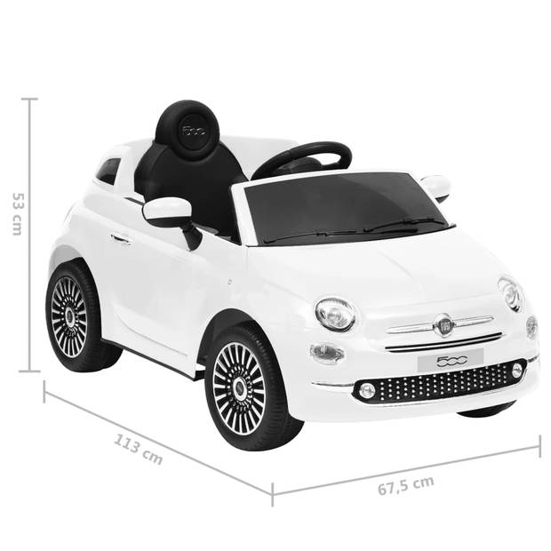 The Living Store Loopauto - Fiat 500 - Elektrisch - Wit - 113 x 67.5 x 53 cm - 30 kg draagvermogen